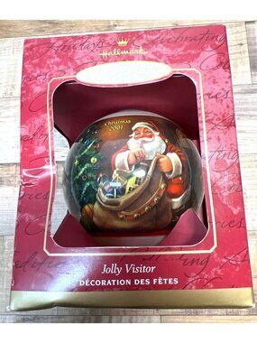 Hallmark 2001 "Jolly Visitor" Keepsake Christmas Ornament Santa Design